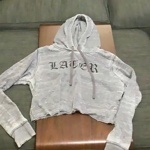 Thin crop long sleeve hoodie size M
